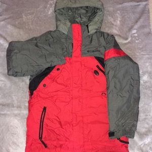 Red/Grey Columbia Boys Snow Coat With Hood